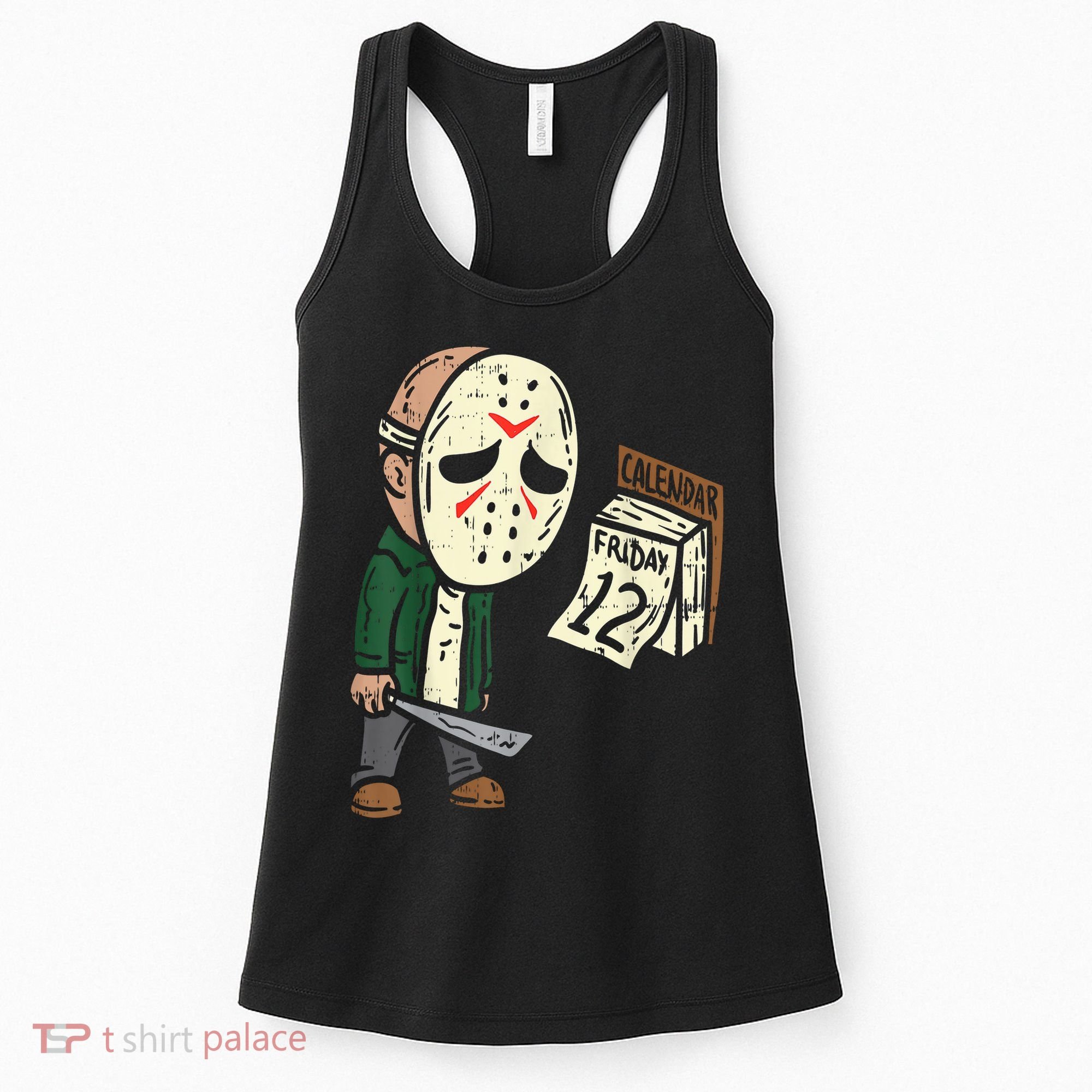 Friday 13th Funny Halloween Horror Movie Humor Party Crazy Women's Tank Top