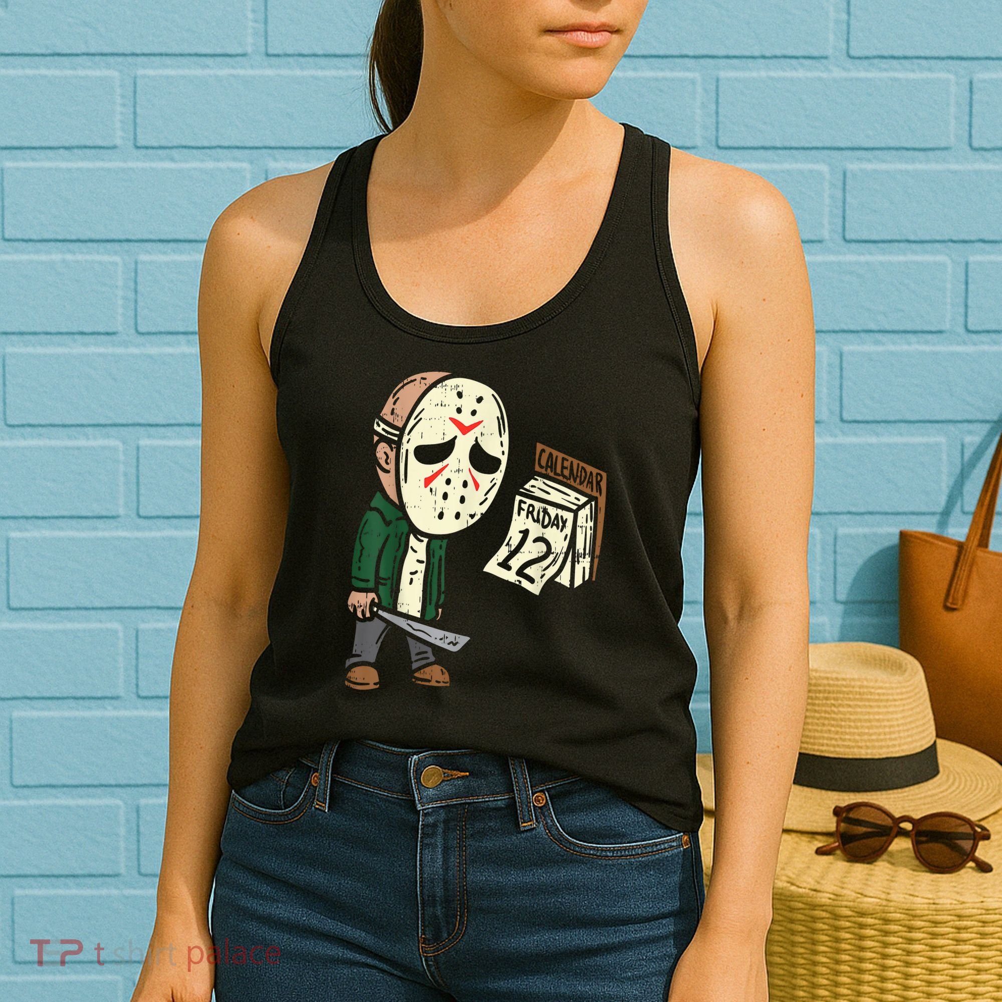 Friday 13th Funny Halloween Horror Movie Humor Party Crazy Women's Tank Top