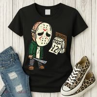 Friday 13th Funny Halloween Horror Movie Humor Party Crazy Women's T-Shirt thumb 3
