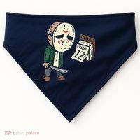Friday 12th Funny Halloween Horror Movie Humor USA-Made Doggie Bandana thumb 0
