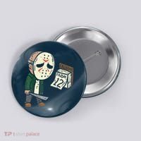 Friday 12th Funny Halloween Horror Movie Humor Button thumb 0
