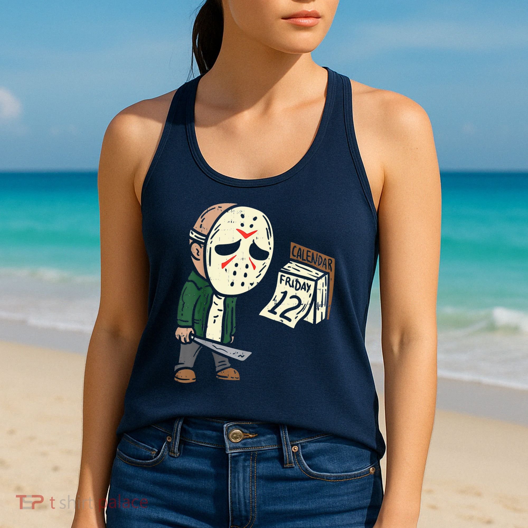 Friday 12th Funny Halloween Horror Movie Humor Women's Tank Top