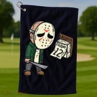 Friday 12th Funny Halloween Horror Movie Humor Golf Towel thumb 1