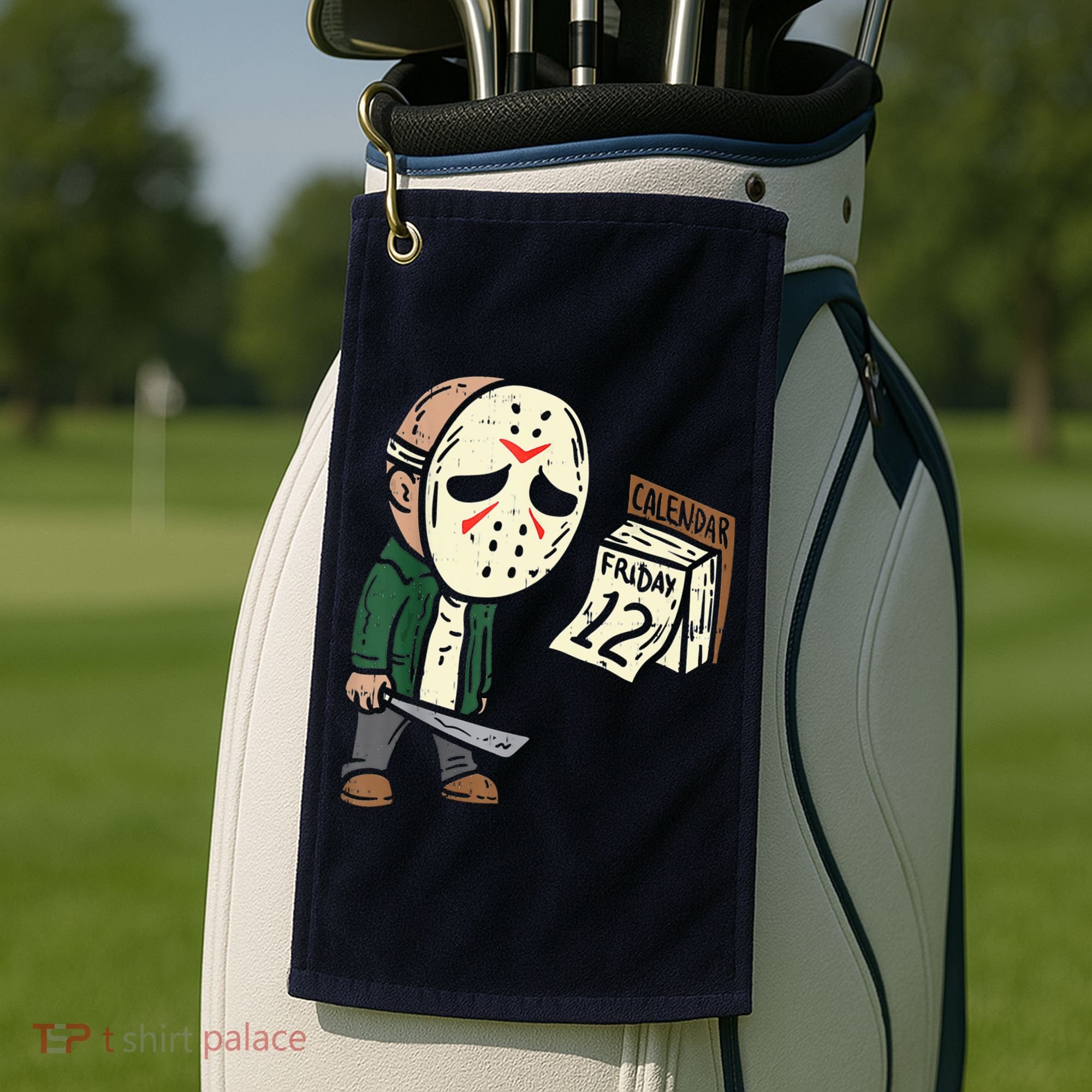 Friday 12th Funny Halloween Horror Movie Humor Golf Towel