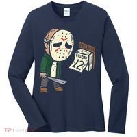 Friday 12th Funny Halloween Horror Movie Humor Women's Long Sleeve Shirt thumb 0