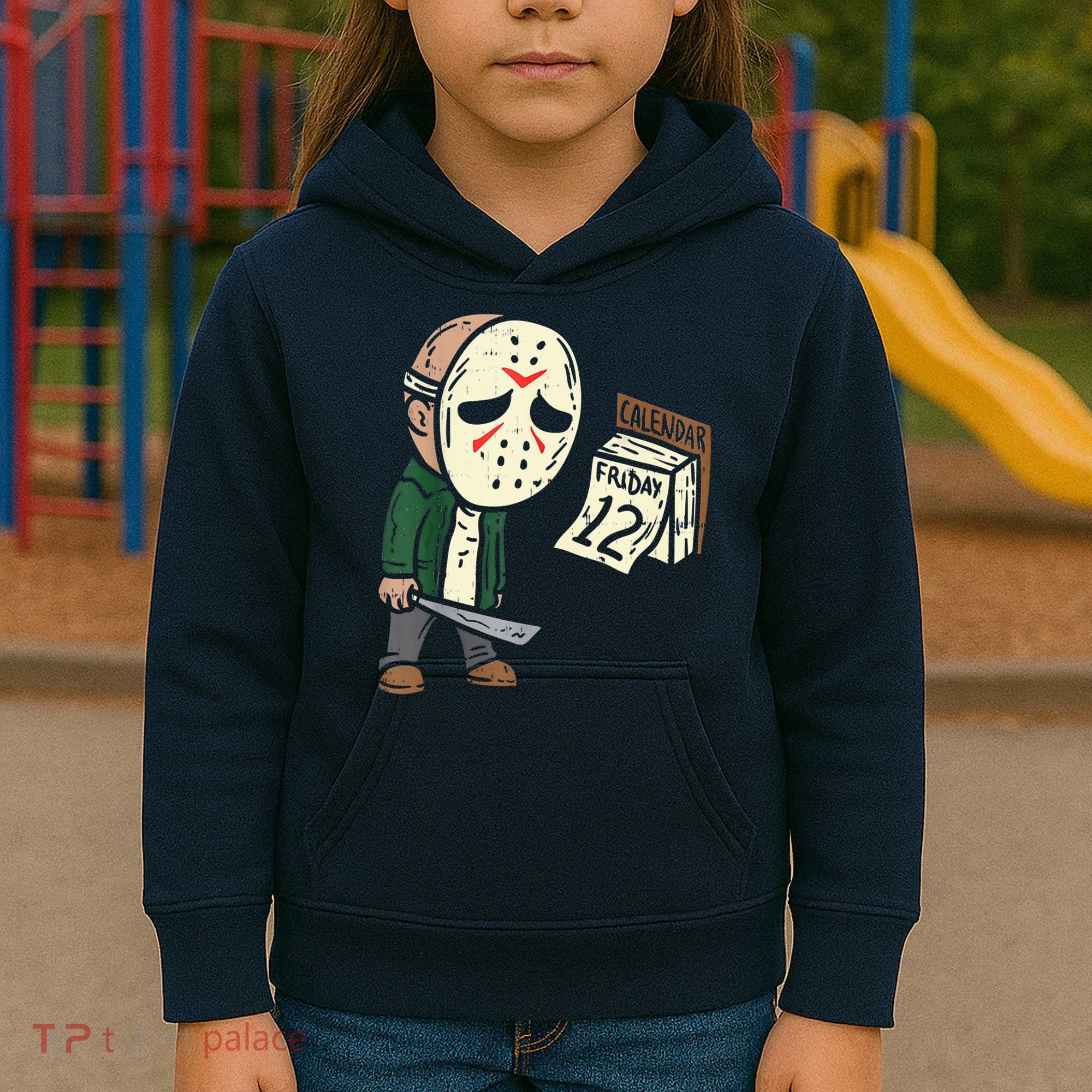 Friday 12th Funny Halloween Horror Movie Humor Kids Hoodie
