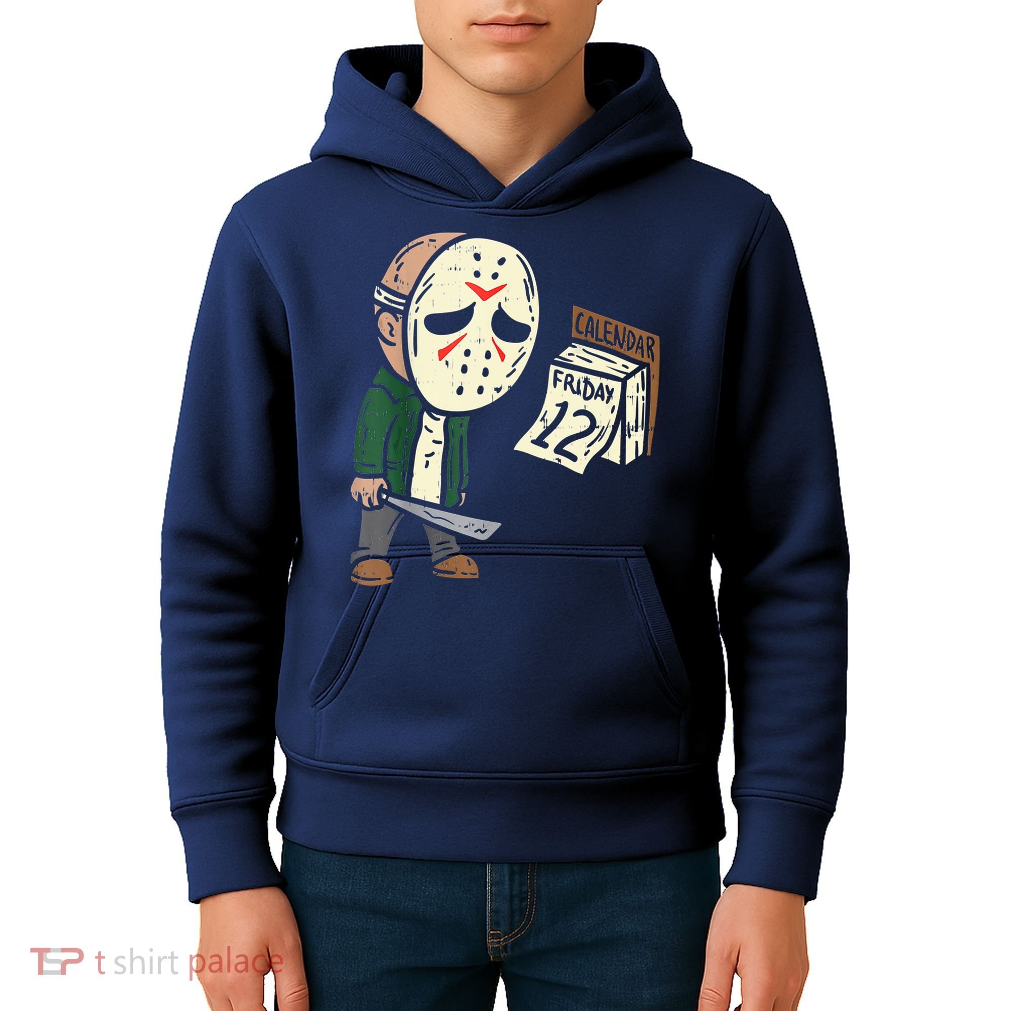 Friday 12th Funny Halloween Horror Movie Humor Kids Hoodie