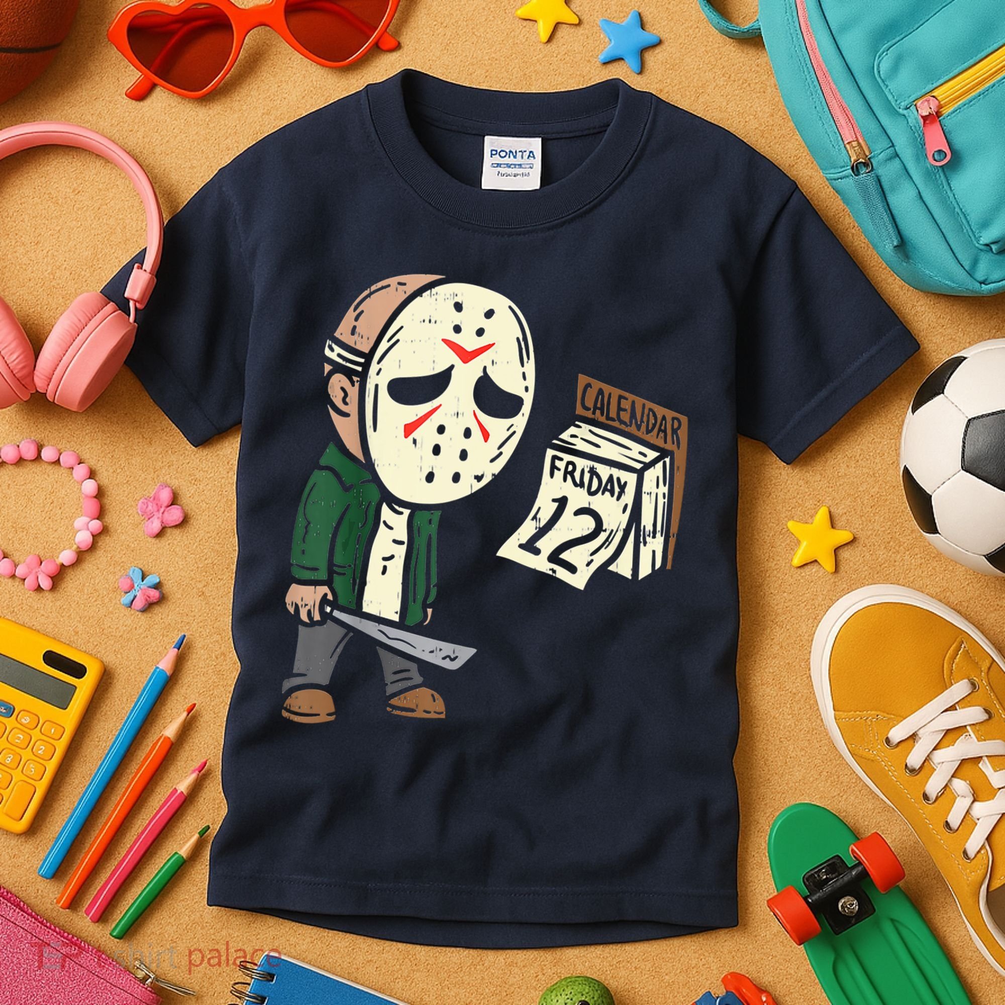 Friday 12th Funny Halloween Horror Movie Humor Kids T-Shirt