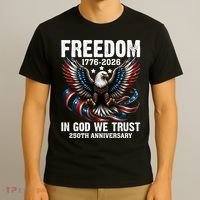 Freedom 1776-2026 In God We Trust 250th Anniversary T-Shirt thumb 3