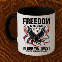 Freedom 1776-2026 In God We Trust 250th Anniversary Coffee Mug thumb 2