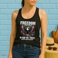 Freedom 1776-2026 In God We Trust 250th Anniversary Women's Tank Top thumb 2
