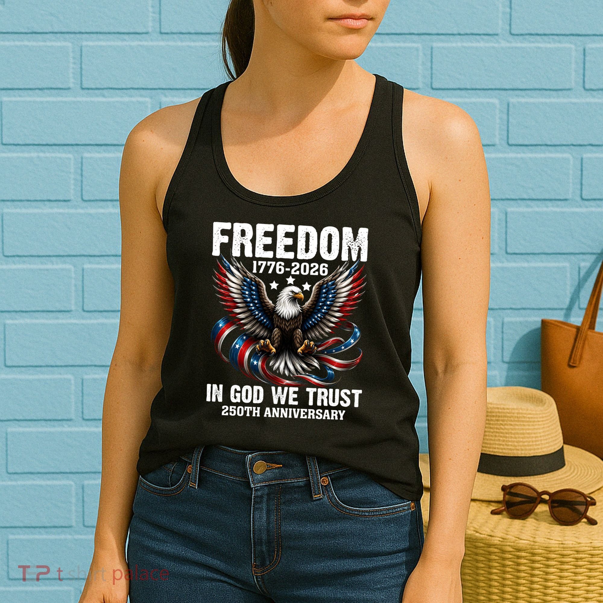 Freedom 1776-2026 In God We Trust 250th Anniversary Women's Tank Top