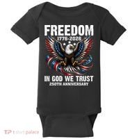 Freedom 1776-2026 In God We Trust 250th Anniversary Baby Bodysuit thumb 0