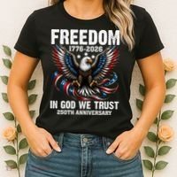 Freedom 1776-2026 In God We Trust 250th Anniversary Women's T-Shirt thumb 2