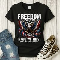 Freedom 1776-2026 In God We Trust 250th Anniversary Women's T-Shirt thumb 3