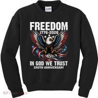Freedom 1776-2026 In God We Trust 250th Anniversary Kids Sweatshirt thumb 0