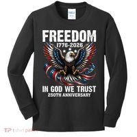 Freedom 1776-2026 In God We Trust 250th Anniversary Kids Long Sleeve Shirt thumb 0