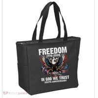 Freedom 1776-2026 In God We Trust 250th Anniversary Tote Bag thumb 2
