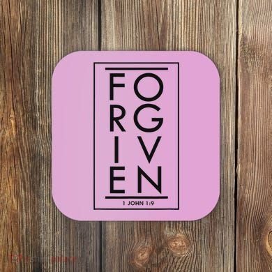 Forgiven 1 John 19 Bible Scripture Verse Christian Coaster