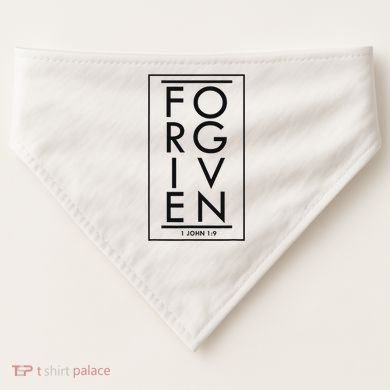 Forgiven 1 John 19 Bible Scripture Verse Christian USA-Made Doggie Bandana