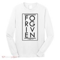 Forgiven 1 John 19 Bible Scripture Verse Christian Long Sleeve Shirt thumb 0