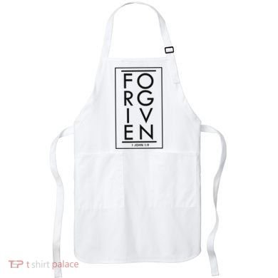 Forgiven 1 John 19 Bible Scripture Verse Christian Apron
