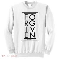 Forgiven 1 John 19 Bible Scripture Verse Christian Sweatshirt thumb 0