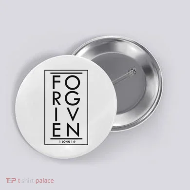 Forgiven 1 John 19 Bible Scripture Verse Christian Button