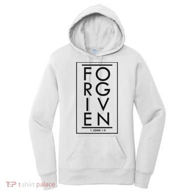 Forgiven 1 John 19 Bible Scripture Verse Christian Women's Hoodie