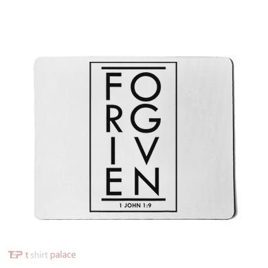 Forgiven 1 John 19 Bible Scripture Verse Christian Mousepad