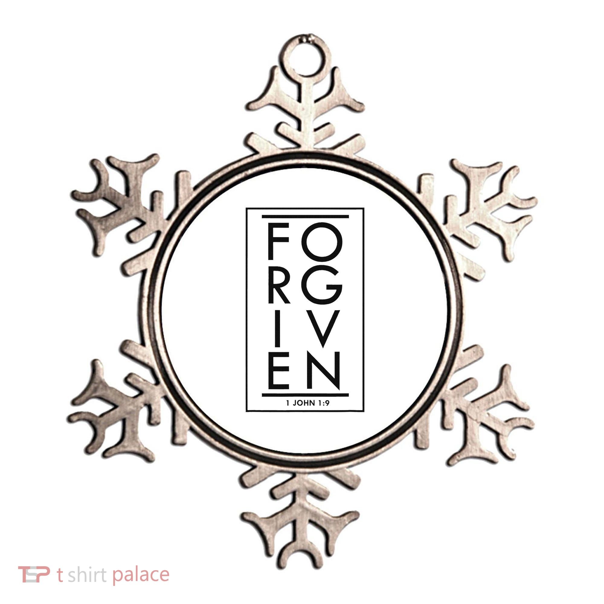 Forgiven 1 John 19 Bible Scripture Verse Christian Ornament
