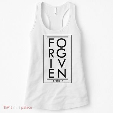 Forgiven 1 John 19 Bible Scripture Verse Christian Women's Tank Top
