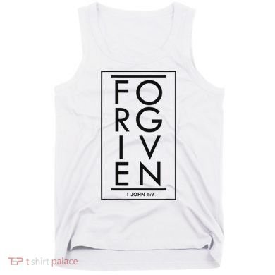 Forgiven 1 John 19 Bible Scripture Verse Christian Tank Top