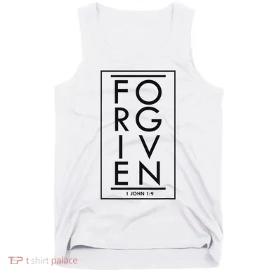 Forgiven 1 John 19 Bible Scripture Verse Christian Tank Top