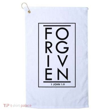 Forgiven 1 John 19 Bible Scripture Verse Christian Golf Towel