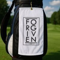 Forgiven 1 John 19 Bible Scripture Verse Christian Golf Towel thumb 2