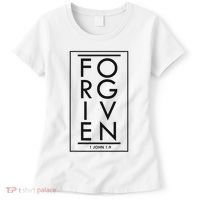 Forgiven 1 John 19 Bible Scripture Verse Christian Women's T-Shirt thumb 0