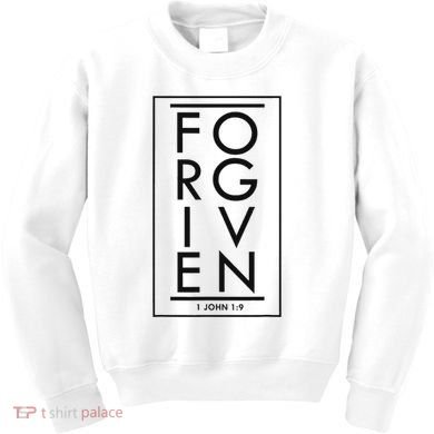 Forgiven 1 John 19 Bible Scripture Verse Christian Kids Sweatshirt
