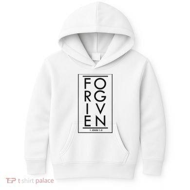 Forgiven 1 John 19 Bible Scripture Verse Christian Kids Hoodie