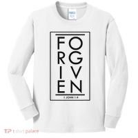 Forgiven 1 John 19 Bible Scripture Verse Christian Kids Long Sleeve Shirt thumb 0