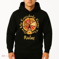 Funny 1 One Bite Everybody Knows Rules Pizza Food Lover Hoodie thumb 2