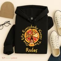Funny 1 One Bite Everybody Knows Rules Pizza Food Lover Hoodie thumb 4