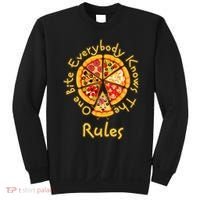 Funny 1 One Bite Everybody Knows Rules Pizza Food Lover Sweatshirt thumb 0