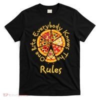 Funny 1 One Bite Everybody Knows Rules Pizza Food Lover T-Shirt thumb 0