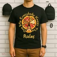 Funny 1 One Bite Everybody Knows Rules Pizza Food Lover T-Shirt thumb 6