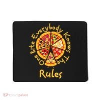 Funny 1 One Bite Everybody Knows Rules Pizza Food Lover Mousepad thumb 0