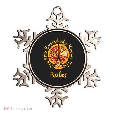Funny 1 One Bite Everybody Knows Rules Pizza Food Lover Ornament