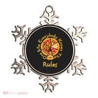 Funny 1 One Bite Everybody Knows Rules Pizza Food Lover Ornament thumb 0