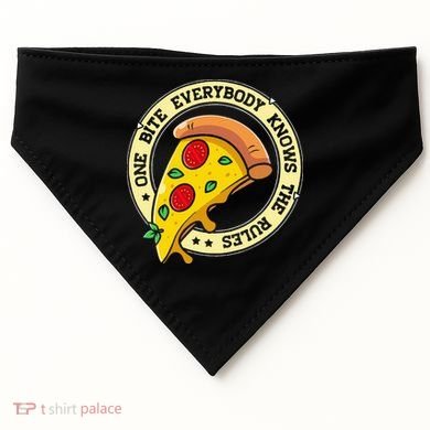 Funny 1 Pizza Everybody Knows The Rules USA-Made Doggie Bandana