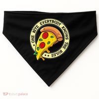 Funny 1 Pizza Everybody Knows The Rules USA-Made Doggie Bandana thumb 0